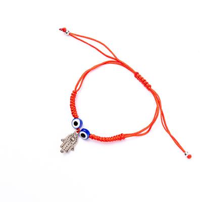 China Durable Handmade Turkish Red String Rope Evil Eyes Braided Bracelet Wire Bangle For Protection for sale