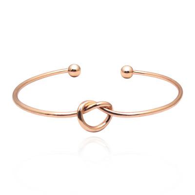 China CLASSIC Gold Plated Forever Love Knot Infinity Bracelets For Women Rose Gold Bracelet Silver Knot Cuff Bracelet For Women for sale