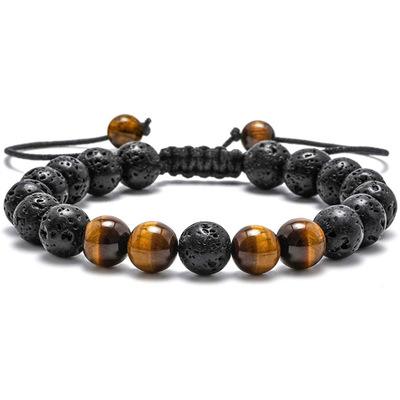 China Factory direct Tiger Eye Stone 8mm Bracelet Lava Rock Bracelet TRENDS for sale