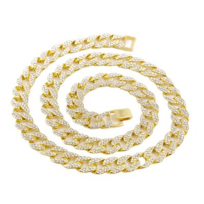 China Hiphop Link Chain For Men Iced Out Silver Necklace Bling Diamond Gold Hip Hop Jewelry for sale