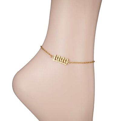 China CLASSIC plain 1980-2000 gold and silver age anklet chain for sale