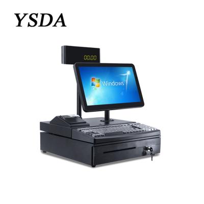 China 15.6inch all in one pos system with drawer and 58mm cash register built-in 32G printer for sale