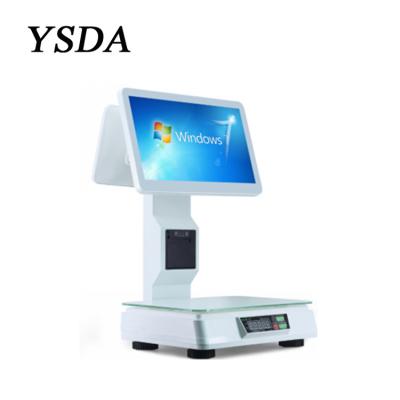 China 2020 Touch Screen All In One POS System With Scales Cash Register With Cash Drawer 32G SSD for sale