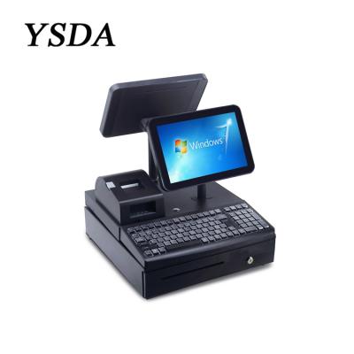 China New 12.1” Dual Screen POS Systems All In One Windows POS Machine For Retail And Restaurant With 12.1inch Cash Drawer for sale