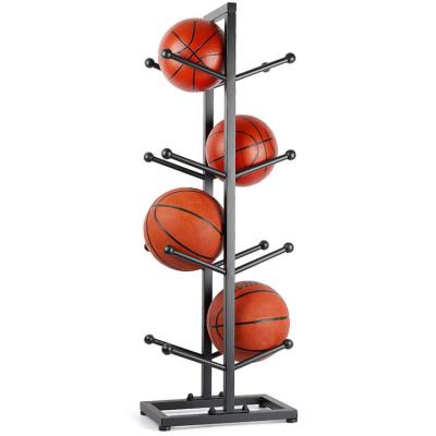 China Multifunctional Sports Ball Rack Rack JH-Mech Vertical Sports Ball Organizer Sports Equipment Organizer Freestanding Ball Storage Rack for sale