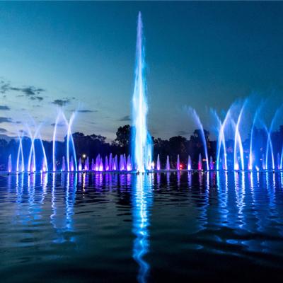 China Full Transient Audio Fountain DMX Control Floating Fountain With Music And Variable Light For Lake for sale