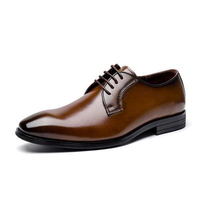 China Insulative 2021 wholesale office handcrafted brown men's private label design stylish shoes trim genuine leather for sale