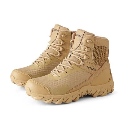 China Sand Color Military Training Mountaineering Martin Boots 2021 New High Top Anti-skid Wear-resistant Tactical Men's Boots for sale