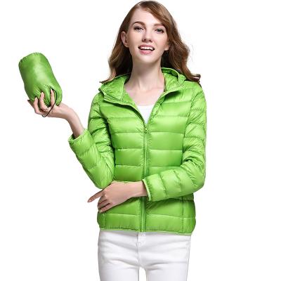 China Durable Thin Shell Bubble Coat Women's 100% Polyester Heat Coated Hooded for sale