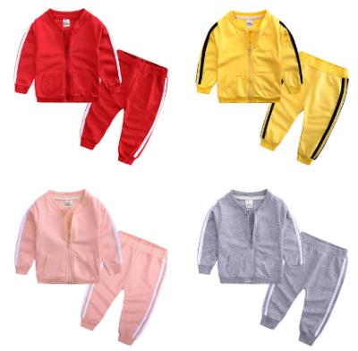 China High Quality Casual Custom Design Girls 100% Cotton Solid Casual A12 Kids Two Piece Sets for sale