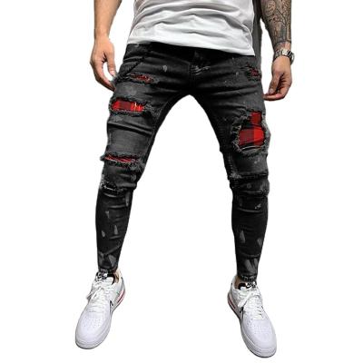 China Fancy Biker Viable Skinny Ripped Unbranded Jeans Tapered Denim Designer Authentic Men Monkey White Bleach Light Western STREET for sale