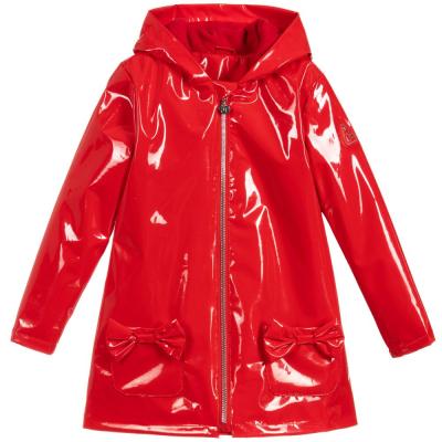 China 100% Rainfreem Fashion Kids PU Raincoat Waterproof Red Jacket For Kids Raincoat PU Waterproof Jacket for sale