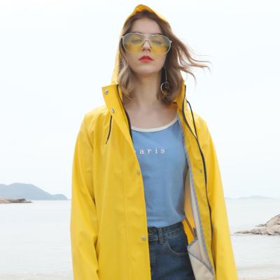 China 100% Rainfreem Fashion Waterproof Raincoat Clothes For Women Waterproof PU Raincoat For Women for sale