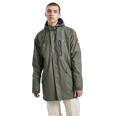 China Fashion Raincoat Winter PU Jacket Quality Rainfreem Raincoat Waterproof PU Raincoat Windproof Rain Raincoat for sale