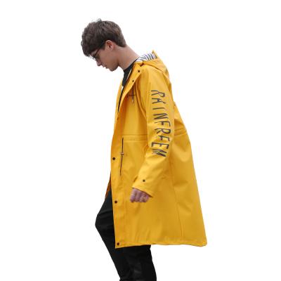 China Young Man Fashion 210T Polyester Waterproof Windproof Raincoat With 3M Reflective Word for sale