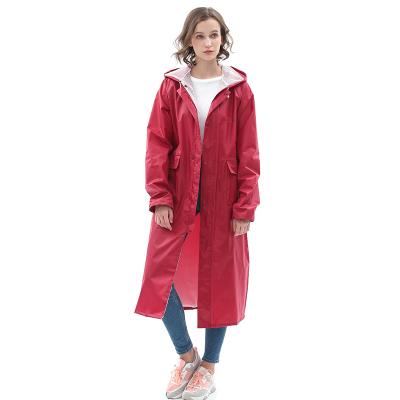 China Eco - Friendly Long Double Fabric Raincoat Polyester For Adult Rain Jackets for sale