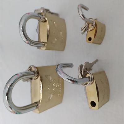 China Double Iron Lock Cylinder Solid Brass Steel Padlock Gold Plated Ti-Plated Locking Custom Locks for sale