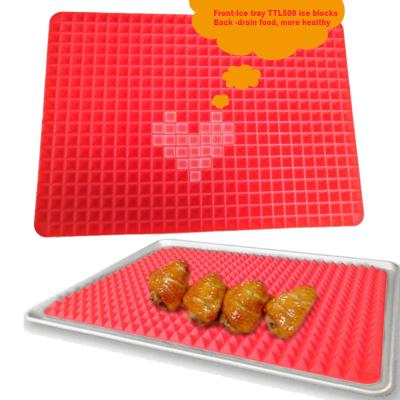 China Viable BBQ Drain Oil Rack Ice Tray Blocks Mold 2 In 1 Silicone Frozen Blocks for sale