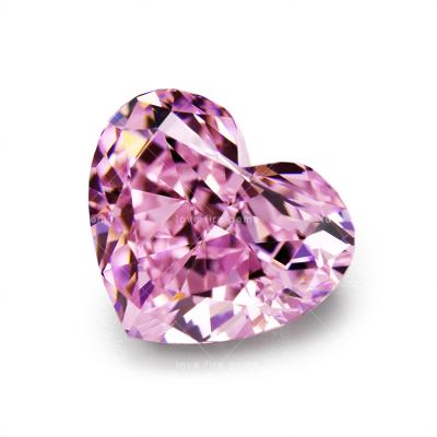 China Wholesale Loose 4k Color Game Or Fire 11*13mm CZ Gemstones Heart Shape Crushed Ice To Cut Light Pink Zircon Stones for sale