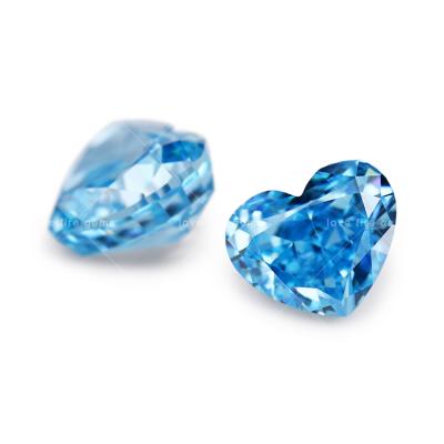 China Color Game or Fire Lab 9*9mm 4K 5A+ Created Radiant Cut CZ CZ Diamond Heart Cut Loose Crushed Blue Green Zircon for sale