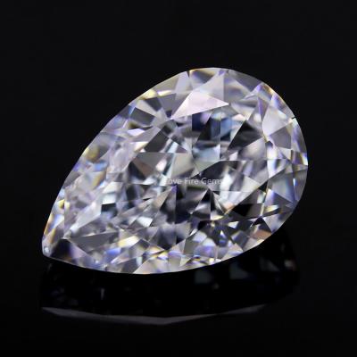 China Current Wholesale Synthetic CZ Color Game Or Fire Stones 5A+ White Pear Crushed Radiant Ice Cut Loose Zircon Stones for sale