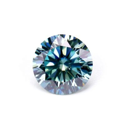 China Fancy color game or fire color round loose cut blue green moissanite brilliant moissanite diamond stones vvs1 vvs2 for sale