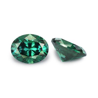 China Big size 2ct lab grown moissanite certificate lab grown oval cut dark green moissanite loose color loose color 7*9mm for sale