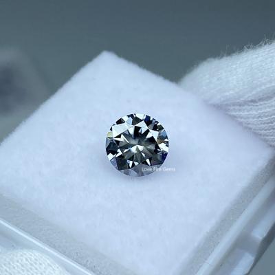 China Wholesale gray moissanite loose stone round cut round cut moissanite play or fire 3-6.5mm color vvs gray stone for sale