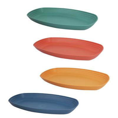 China Soododo Sustainable Biodegradable Wheat Straw Plastic Food Tray Dinner Dish Steamed Dish Steak Chicken Wings Dumpling Dish for sale