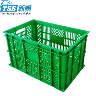 China Durable Industrial Plastic Solid Box Fruit Vegetable Empty Nesting Stacking Packaging Boxes Crate Basket Containers for sale