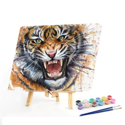 China FIYO Diy CLASSIC Colorful Tiger Oil Painting By Numbers With Sight For Adults Acrylic Paint Kits Pictures By Numbers for sale