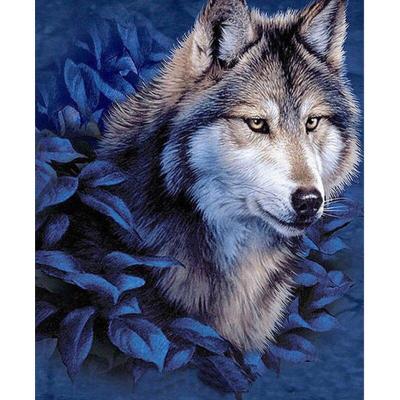 China Diamond Painting Wolf Head Modern Rhinestone Diamond Embroidery Diamond Mosaic Decoration for sale