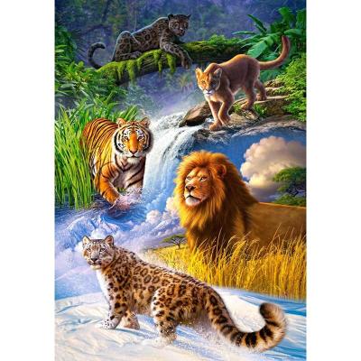 China 5D DIY Diamond Painting Modern Rhinestone Cross Stitch Leopard Tiger Lion Home Decoration for sale