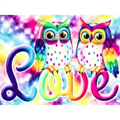 China DIY Modern Full Drill Diamond Painting Owl Round Square for Room Decor Gift for Valentine's Day Decoration for sale