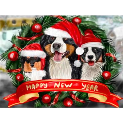 China Modern 5D DIY Diamond Painting Christmas Home Decoration Wall Art Full Square Diamond Embroidery Dog Mosaic Animal for sale