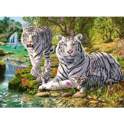 China Full Diamond Painting White Modern Tiger Square/Round Mosaic Embroidery Home Decor Handmade Gift for sale