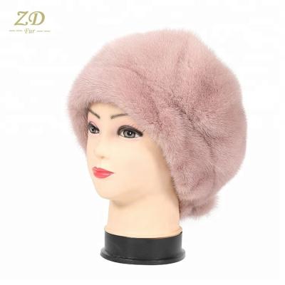 China Flat Surface COMMON Cute Winter Women Thick Mink Fur Hat for sale