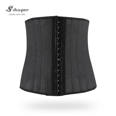 China 25 High Quality Women S-SHAPER Latex Bone Waist Trainer Invisible Detachable Long Chest Corset Private Label Antibacterial Waist Trainer for sale