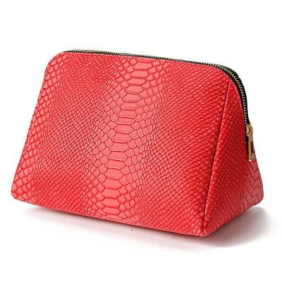 China Custom Fashion High Capacity Zipper Makeup Travel Cosmetic Bag Zipper Smooth PU Cosmetic Bag for sale