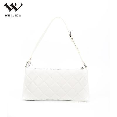 China Fashion High Quality Fashion Ladies Shoulder Shoulder Bag PU Square Female Armpit Bag White for sale