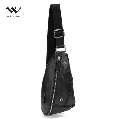 China Fashion Man PU Leather Wholesale Hot Selling Cross - Body Bag Men Chest Sling Bag for sale