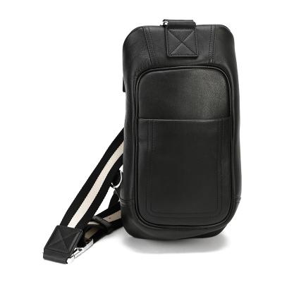 China Custom PU Cross Body Sling Bag Travel Backpack Logo Single Shoulder Bag Waterproof Sports Chest Bag Men for sale