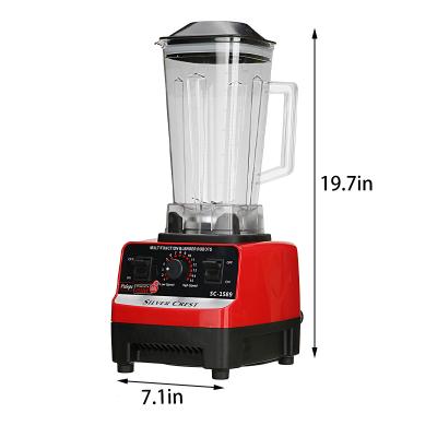 China Hotel 15 Speeds Professional Heavy Duty Commercial Blender Ice Smoothies Fruit Grinder Commercial Food Blender for sale