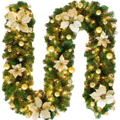 China PVC Christmas Rattan 2.7 Meter PVC Encrypted Simulation Rattan Garland Hotel Mall Supermarket Layout Props Decorations for sale