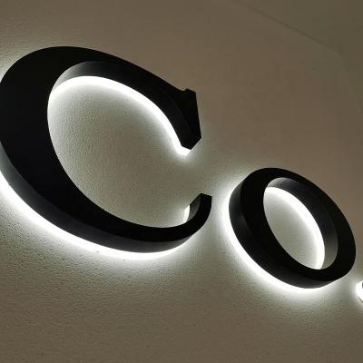 China Buildings Wall Led Illuminated Black Back Lit White Light Channel Letter Outdoor Metal Sign Sign Maker for sale