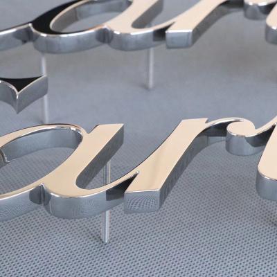 China Customized Rainproof Polished Mirror Stainless Steel Channel Signage Metal Letters For Shop for sale