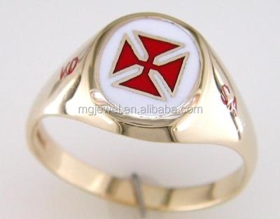 China Stainless Steel Gold Scottish Knights Templar Masonic Ring for sale