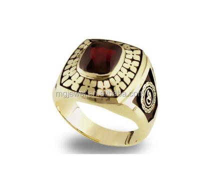 China Gold silver plated and ruby ​​stone rings custom corporate jewelry for sale