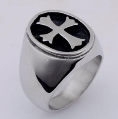 China Stainless Steel Cross Ring Sigent Ring For Man Fashion Jewelry for sale