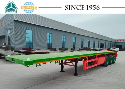 China Triple Axle Flatbed Trailer Flatbed Towing Semi Trailer 1X20FT 1X40FT 2X20FT for sale